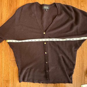 Truth by Republic Comfy Chocolate Brown Ribbed Sweater/Cardigan